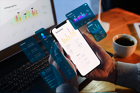 Mobile applications displayed on a smartphone