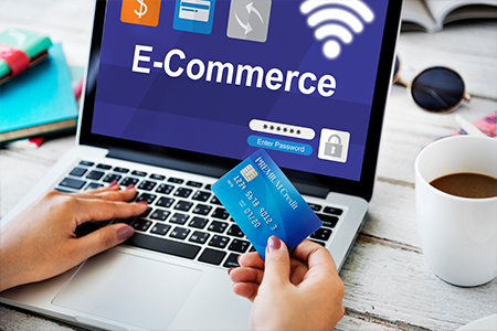 E-commerce website on a laptop